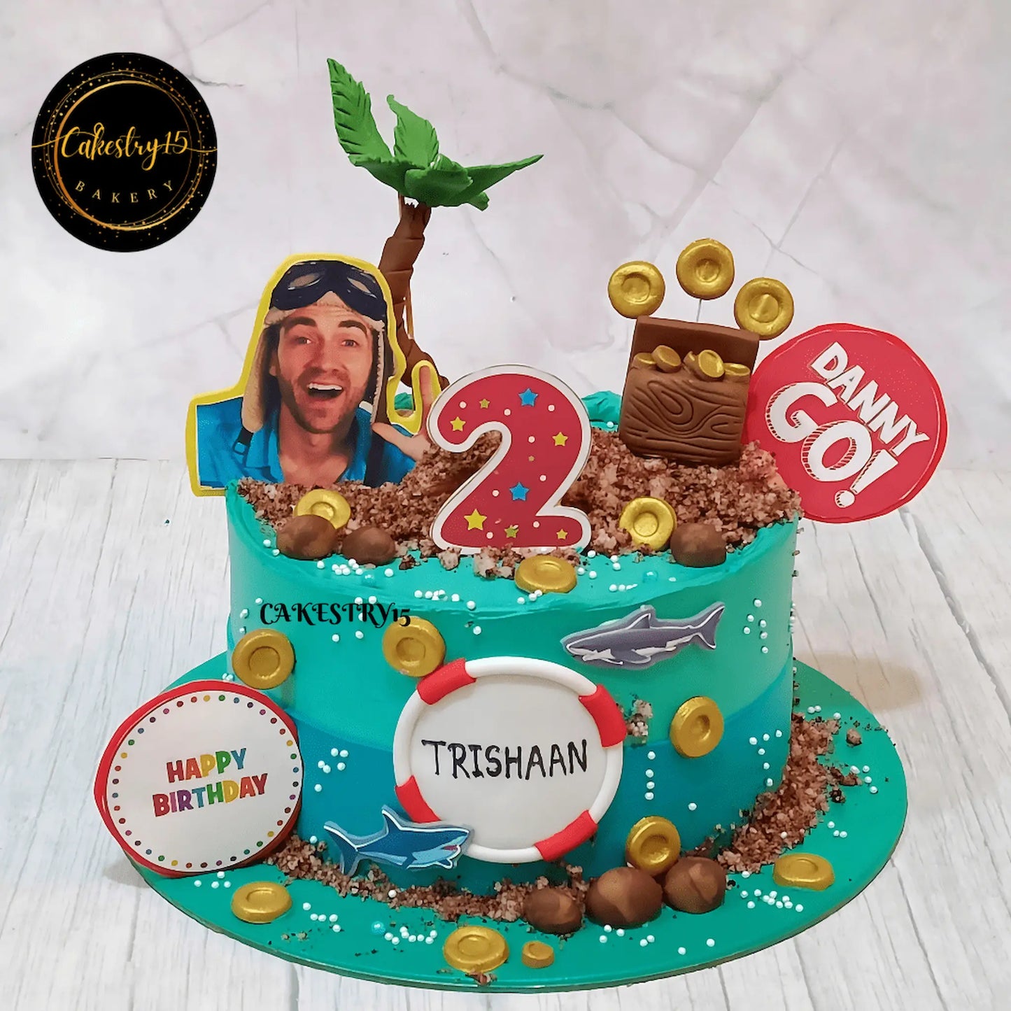 1.5kg mixed fruit cake danny go theme for second birthday by cakestry1 noida,cake full image