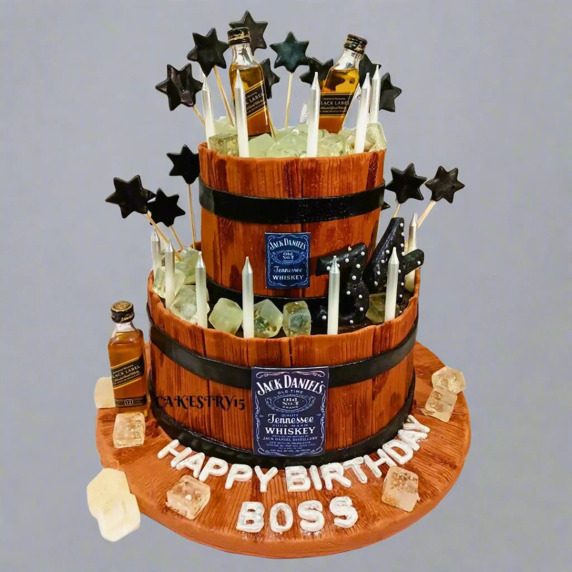 Boss Barrel Theme,6kg size,chocolate flavor,2tier, Birthday Cake by cakestry15 noida,full image