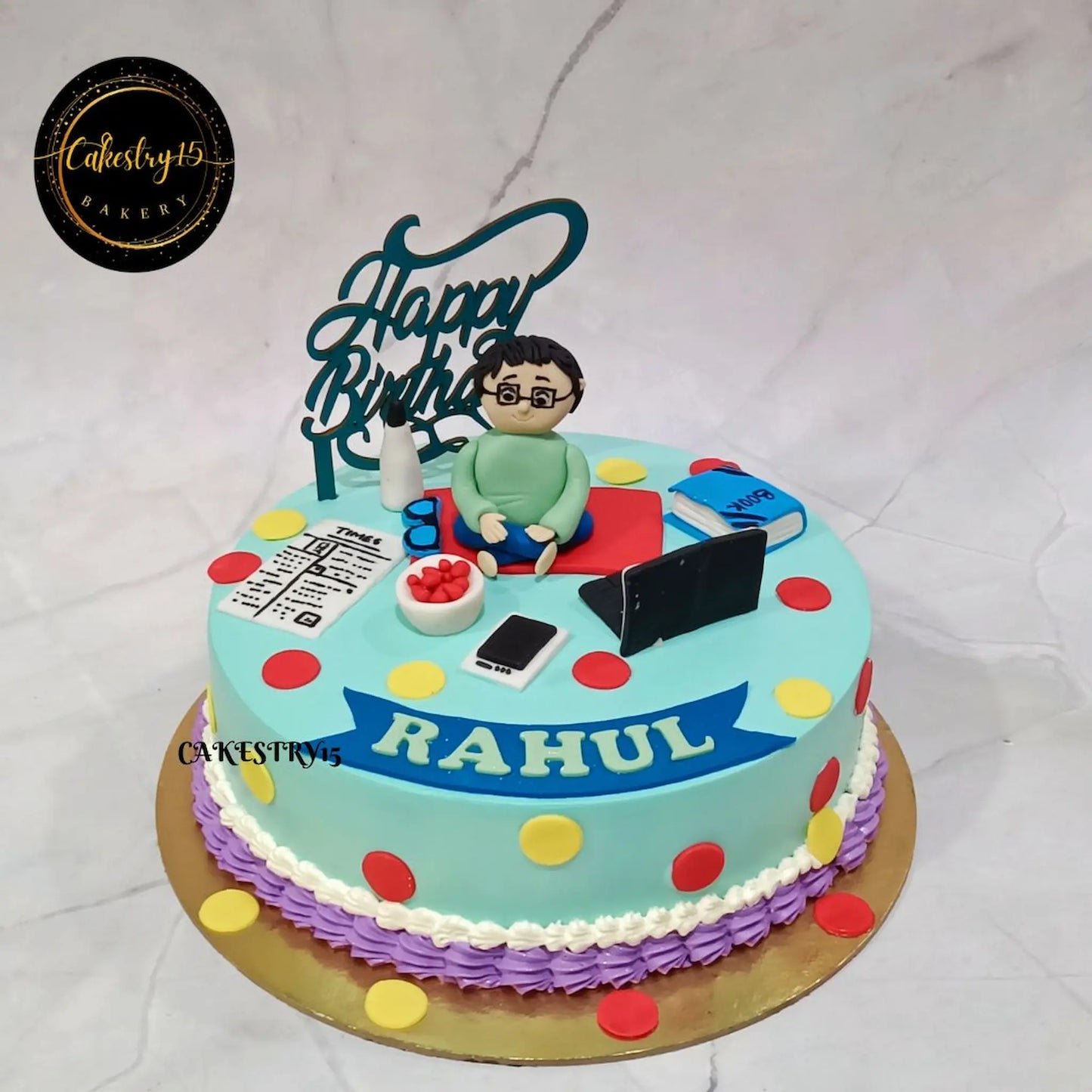 Boss Excellence Theme 1.5kg size pineapple flavor birthday Cake by cakestry15 noida,full image