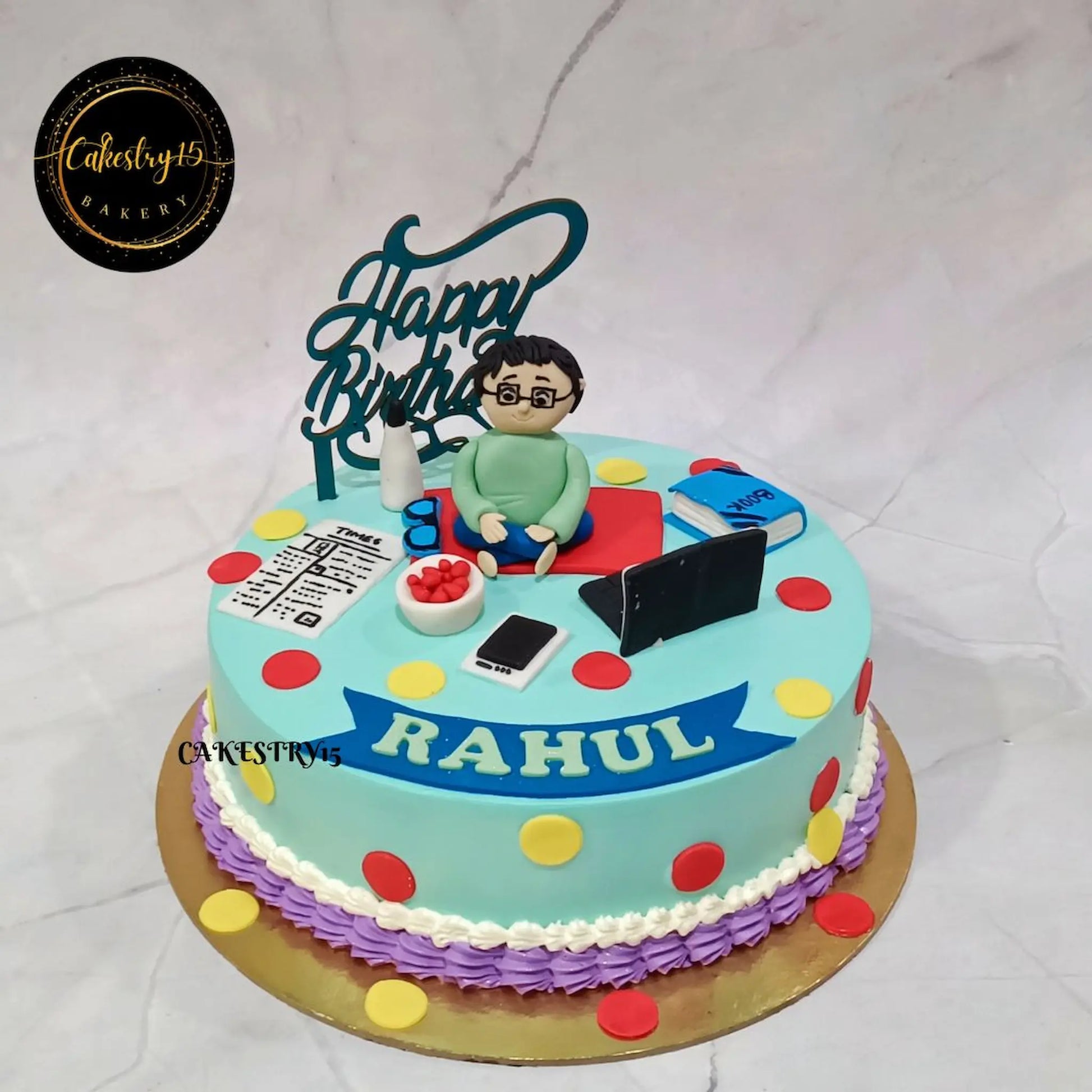 Boss Excellence Theme 1.5kg size pineapple flavor birthday Cake by cakestry15 noida,full image