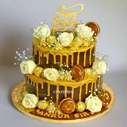 Boss Rocher Birthday 5kg size 2tier chocolate Cake by cakestry15 noida,full image