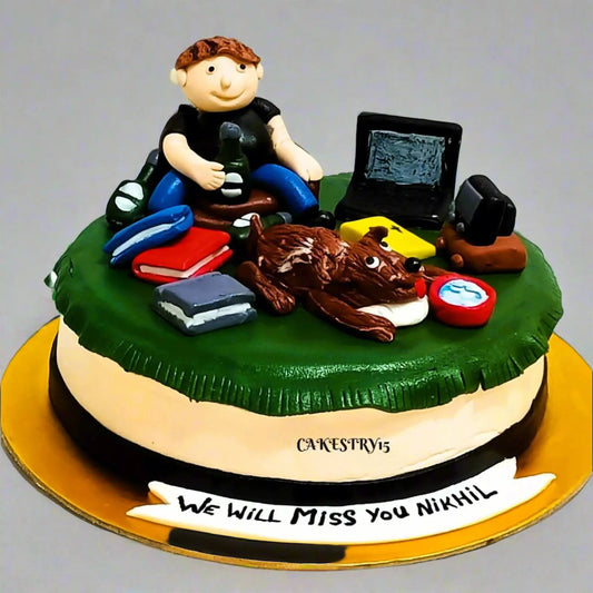 Boss Vacation Theme 1kg size chocolate flavor  Birthday Cake by cakestry15 noida,full image