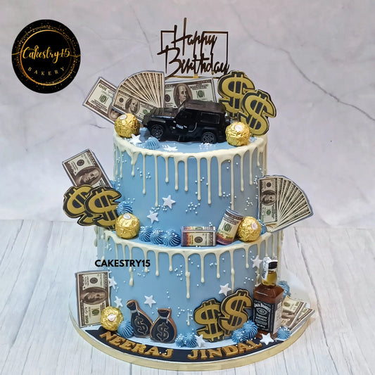 Boss’s Luxury Ride Cake,5kg black forest birthday cake for boss by cakestry15 noida,cake full image,corporate cakes