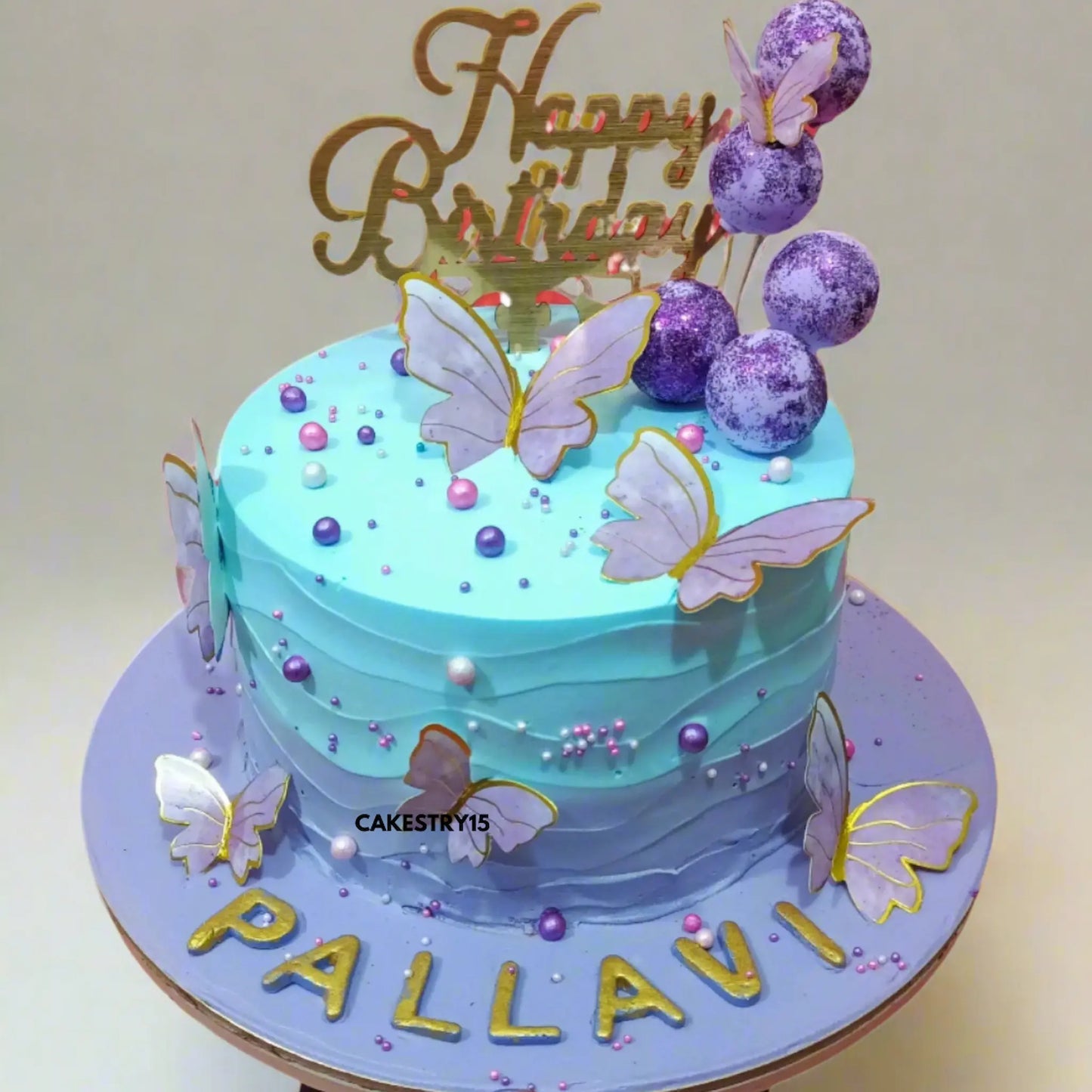 Butterfly Lavender 2kg Theme Cake,cake full image