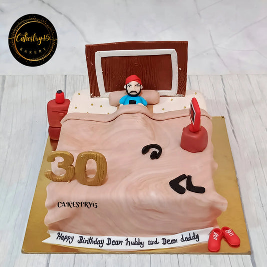 Cake for husbands birthday in 1.5kg mixed fruit  by cakestry15,noida,cake full image