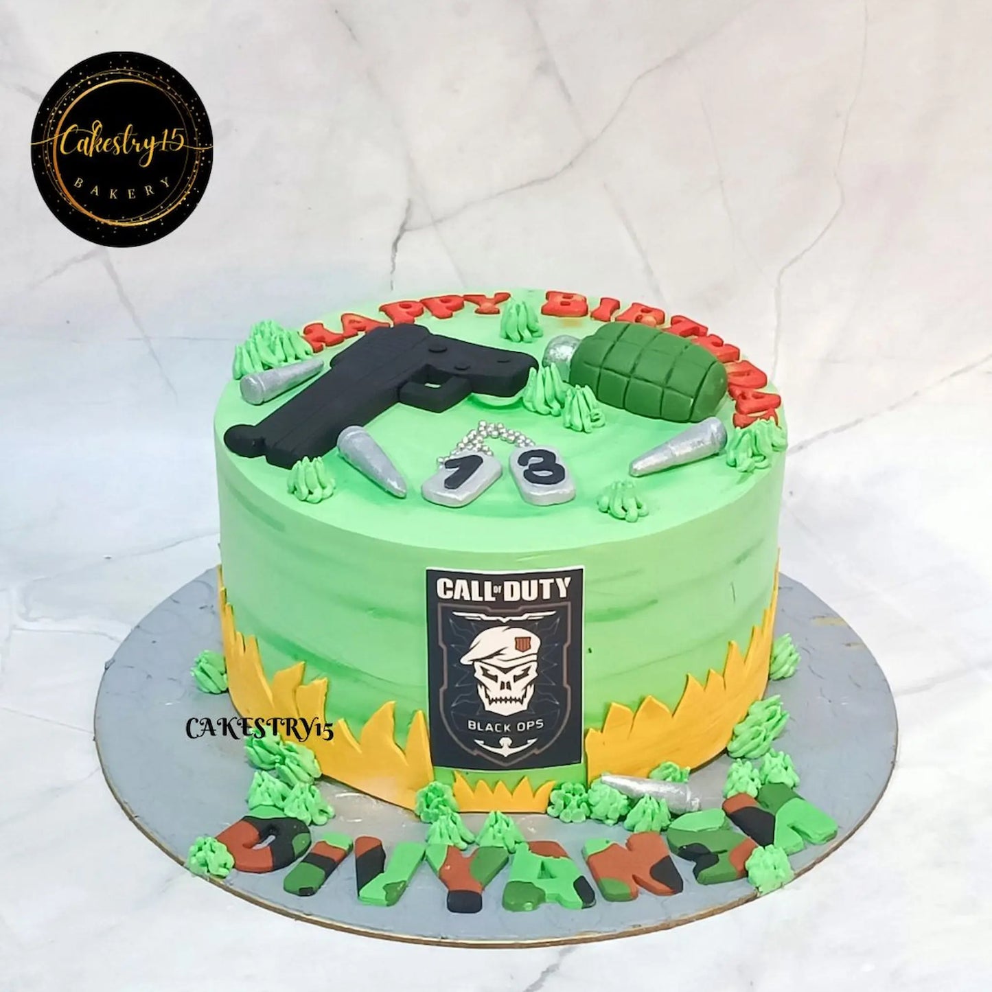 Call Of Duty 2kg size,chocolate flavor 13th birthday Cake by cakestry15 noida,full image