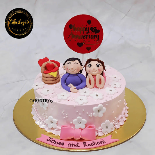 Cherished Moments 1kg pineapple Cake,happy anniversary,cakestry15,noida,cake full image1