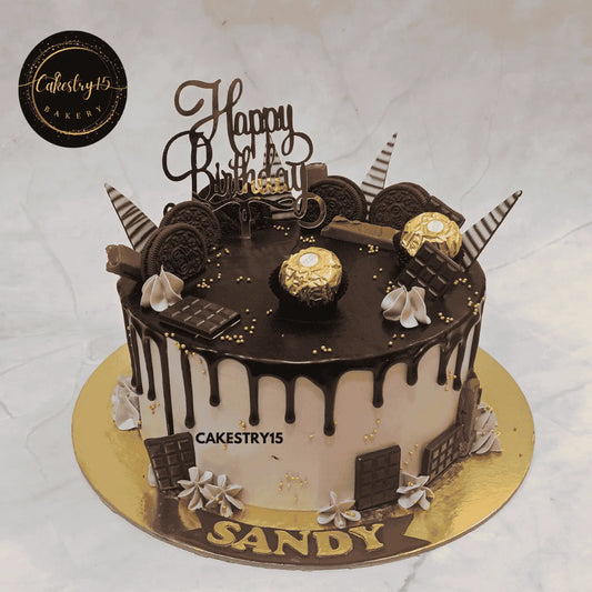 Choco Luxe Delight,2kg chocolate flavour birthday cake for men and women by cakestry15 noida,cake full image,birthdays,anniversaries