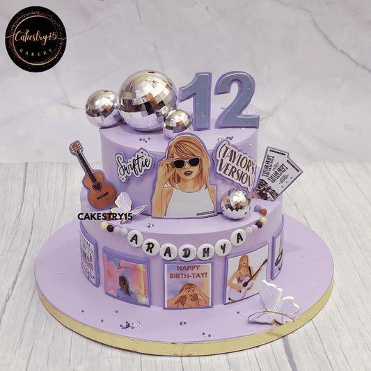 Choco Vanilla Swiftie Celebration,2kg 12th birthday for a girl by cakestry15 noida,cake full image