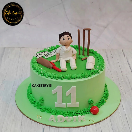 Cricket Celebration Cake,pne kg chocolate 11th birthday cake for a boy by cakestry15 noida,cake full image