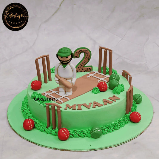 Cricket Champs Delight,1kg black forest flavor,2nd birthday cake for a boy by cakestry15 noida,cake full image