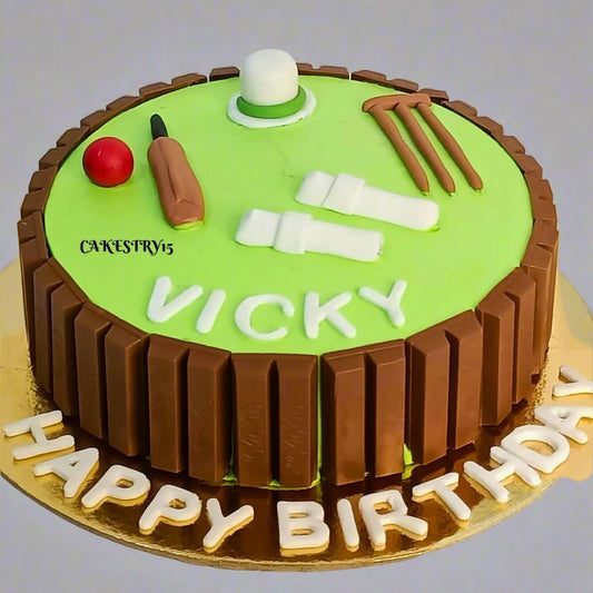 Cricket Kitkat Theme 1kg chocolate Cake by cakestry15,noida,cake full image