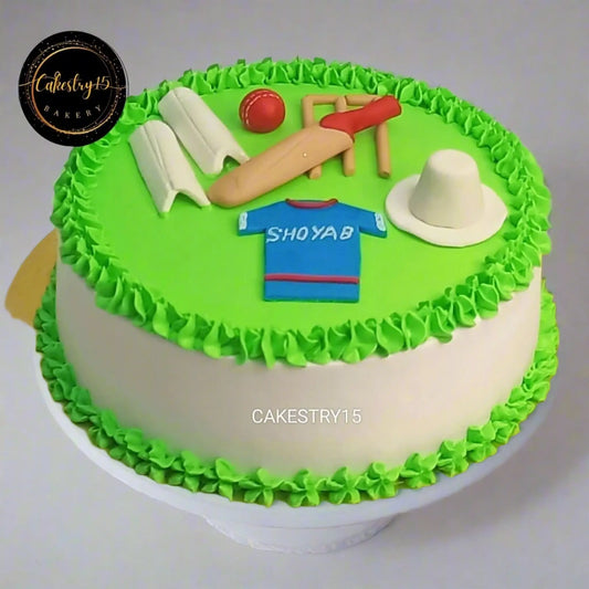 Cricket Theme 1kg chocolate birthday Cake by cakestry15,noida,cake full image