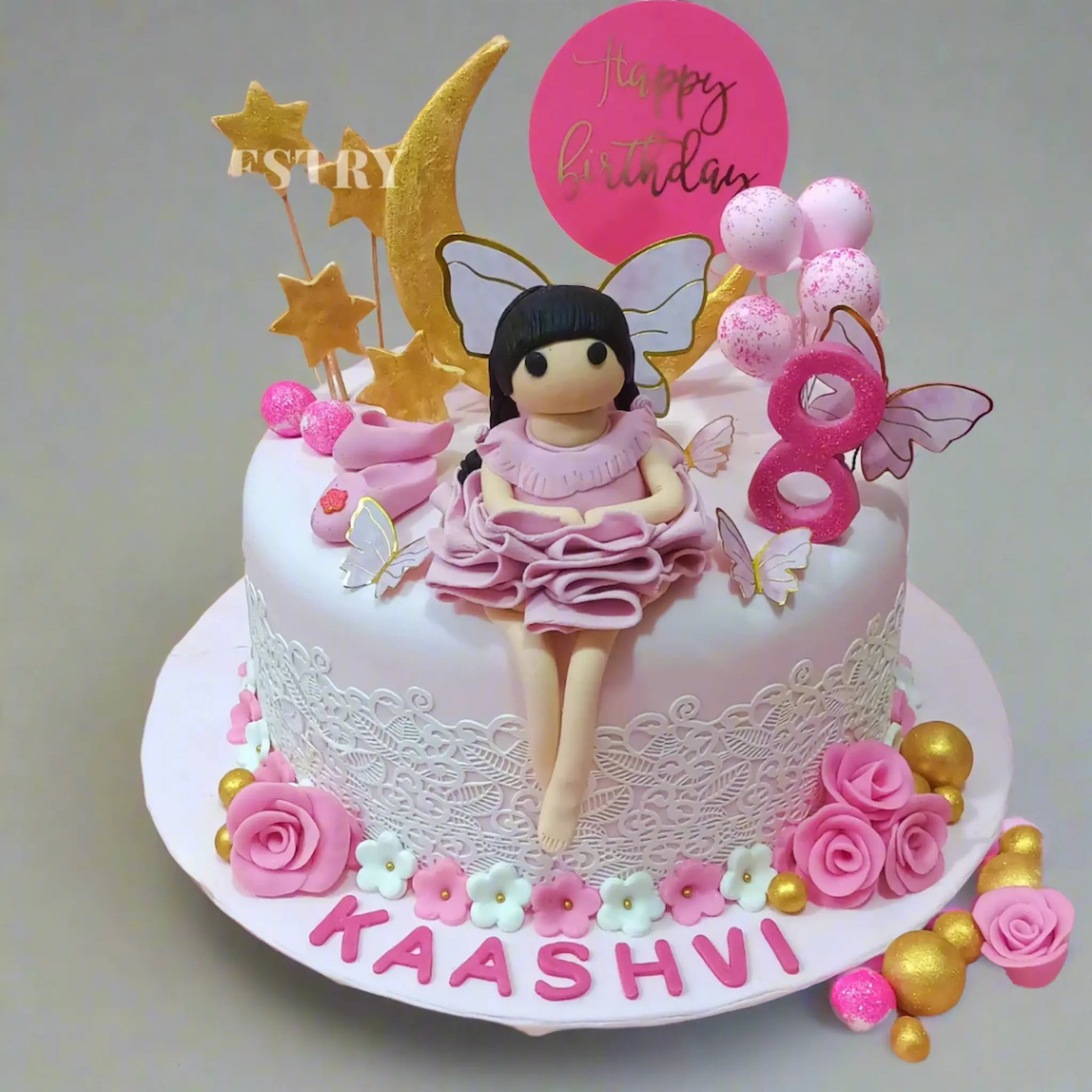 Doll Theme 2.5kg pineapple birthday  Cake by ccakestry15,noida,cake full image