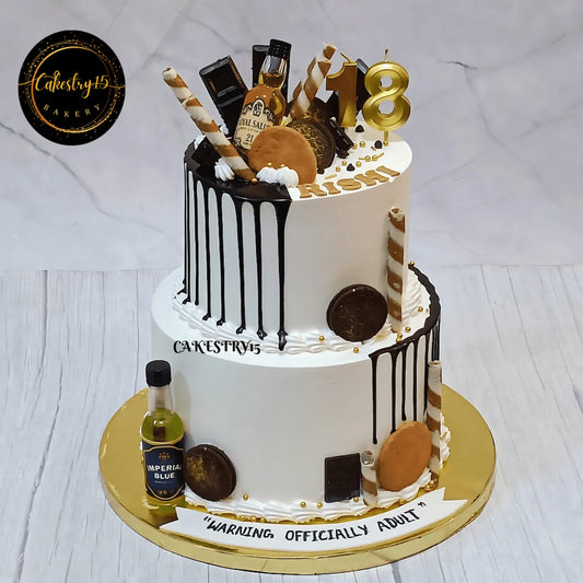 Eighteen & Irresistible,pineapple 3kg cake,18th birthday by cakestry15 noida,cake for teens,cake for boys,cake for girls