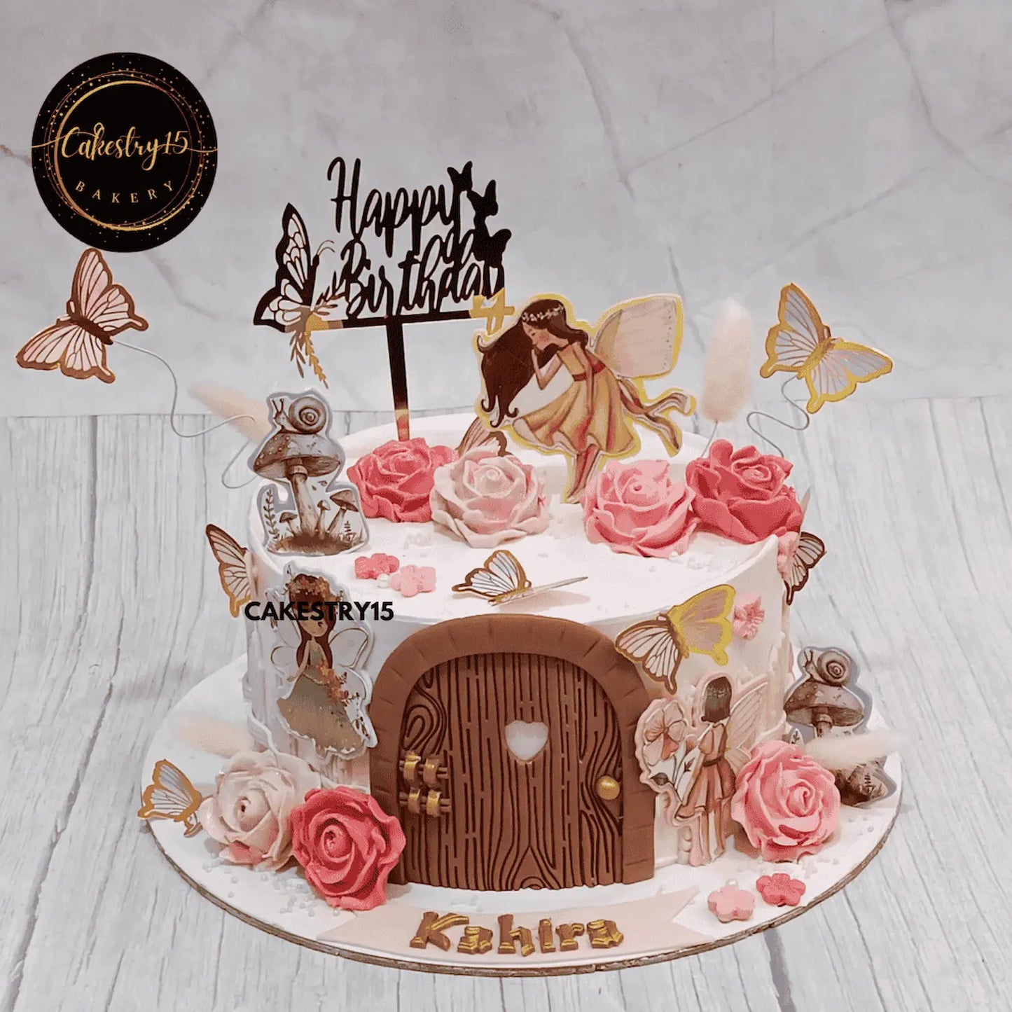 Enchanted Fairy Garden Cake,1.5kg choco vanilla 9th birthday cake for a girl by cakestry15 noida,cake full image
