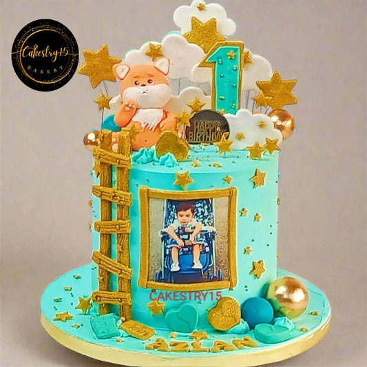 First Birthday 2kg choco chip first birthday Cake,cakestry15,noida,cake full image