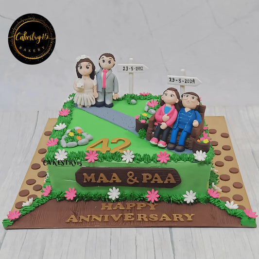 Forever Together 2kg mixed fruit happy 42nd anniversary Cake by cakestry15,noida,cake full image1