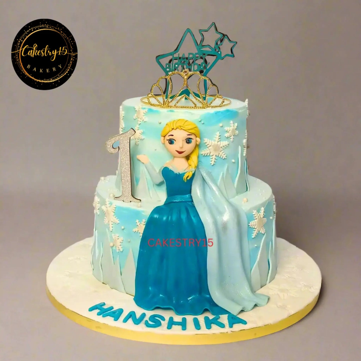 Frozen 3kg pineapple first birthday cake by cakestry1,noida,cake full image