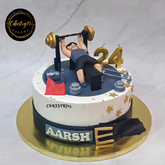 Gym Freak 1kg Chocolate Birthday Cake by cakestry15,noida,cake full image