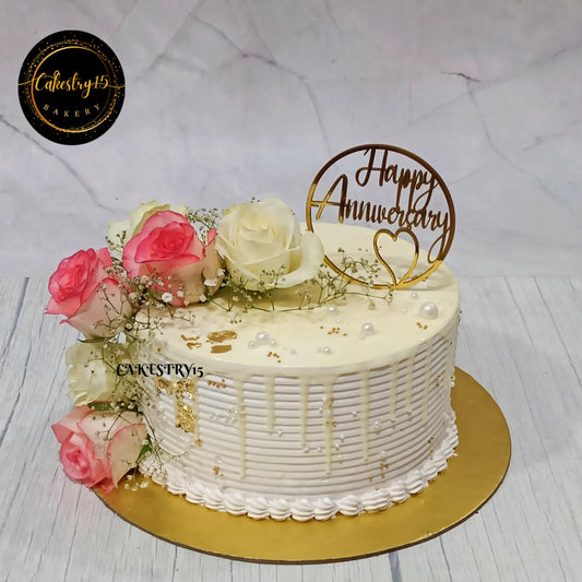 Happy Anniversary Embrace 1kg Blueberry Cake by cakestry15,noida,cake full image