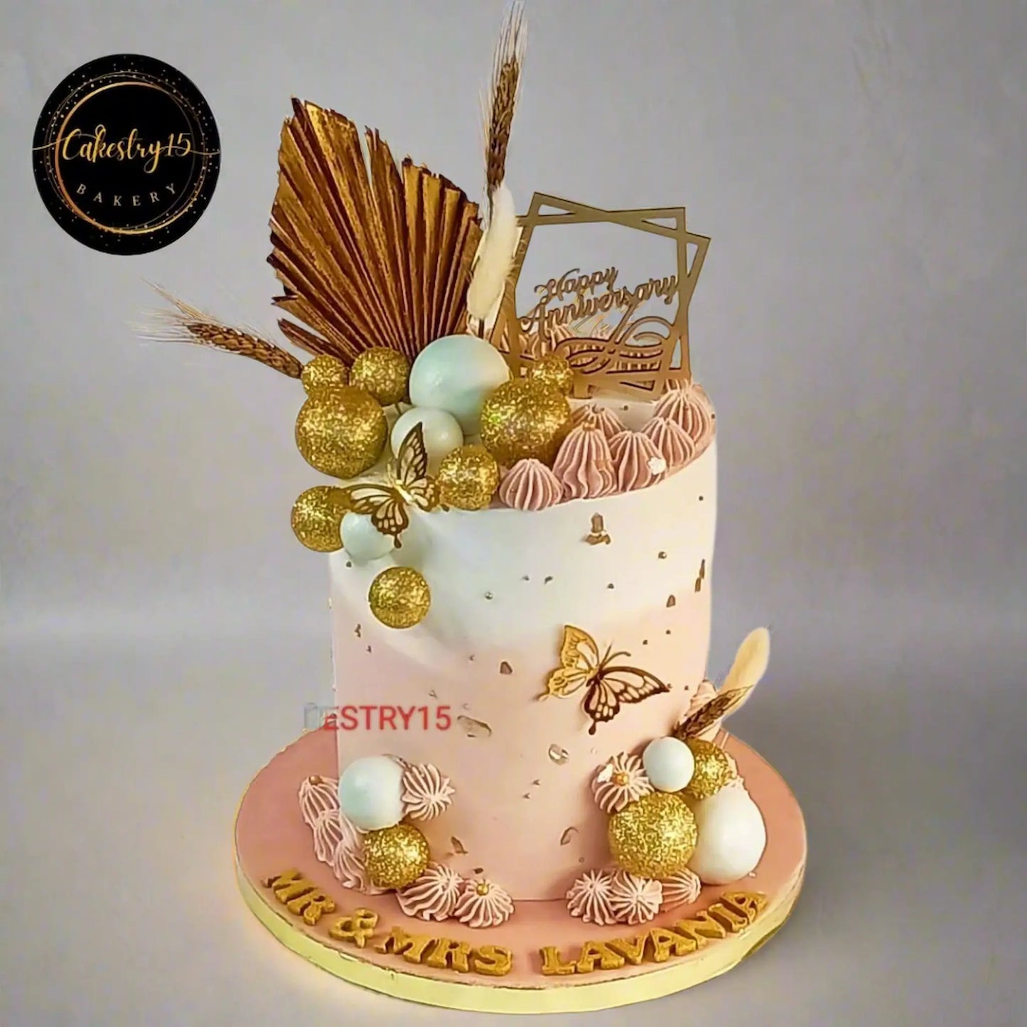 Happy Anniversary Fern 2kg Pineapple Cake by cakestry15,noida,cake full image