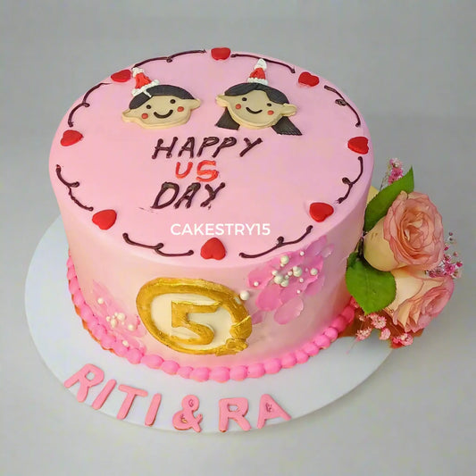 Happy Anniversary Just Us 1kg Butterscotch Cake by cakestry15,noida,cake full image