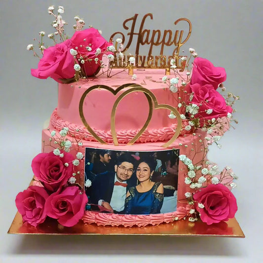 Happy Anniversary Photo 3kg Chocolate Cake by cakestry15,noida,cake front full image