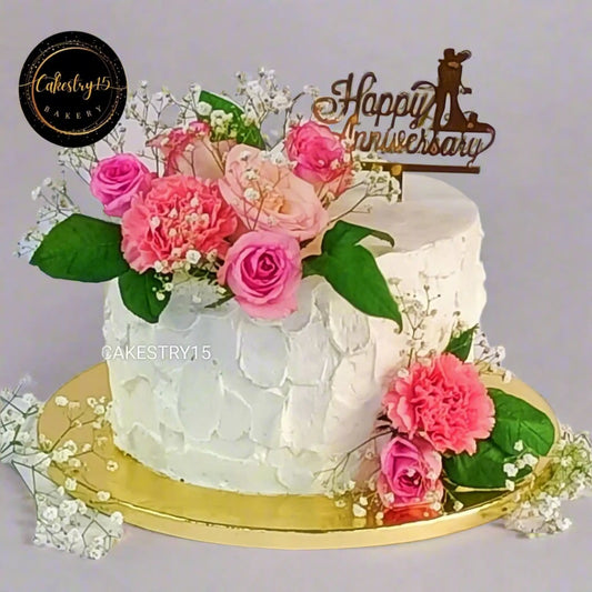 Happy Anniversary Rose 2kg Butterscotch Cake by cakestry15,noida,cake full image