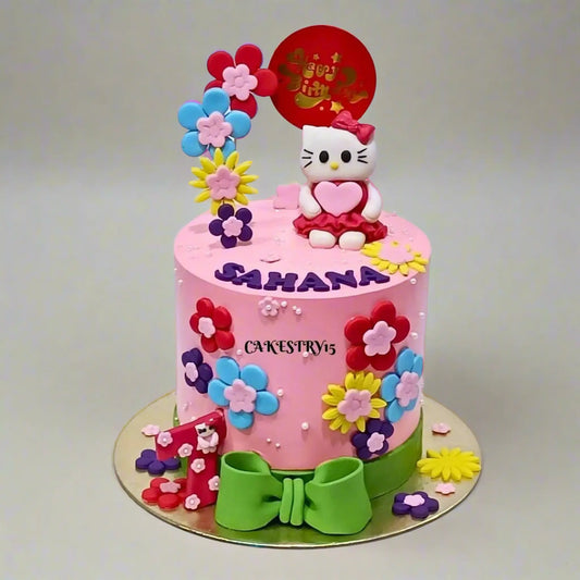 Hello Kitty 2kg  chocolate seventh birthday Cake by cakestry15 noida,cake full image,cake for her,cake for girls