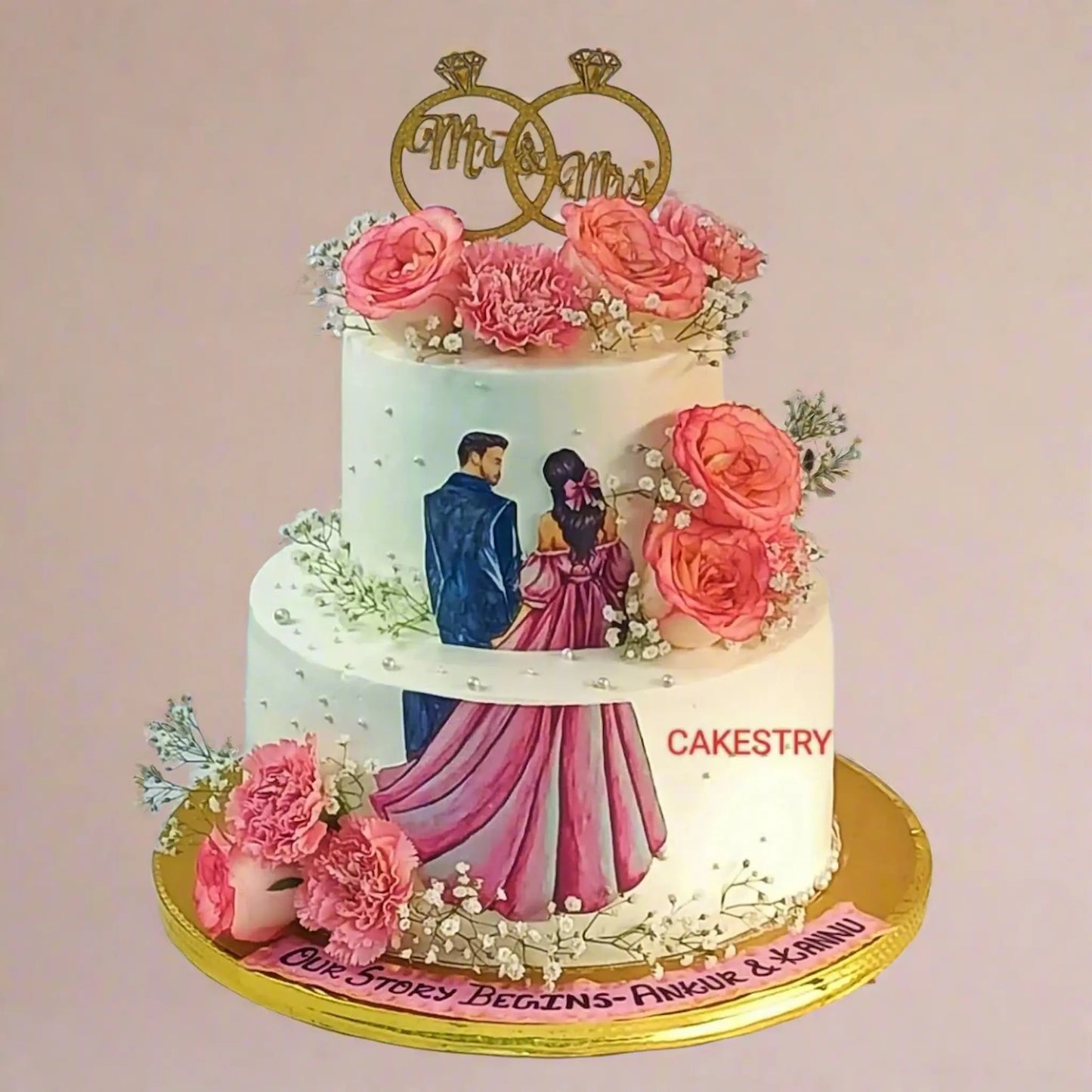 Just Engaged 5kg black forest Cake by cakestry15 noida,cake full image