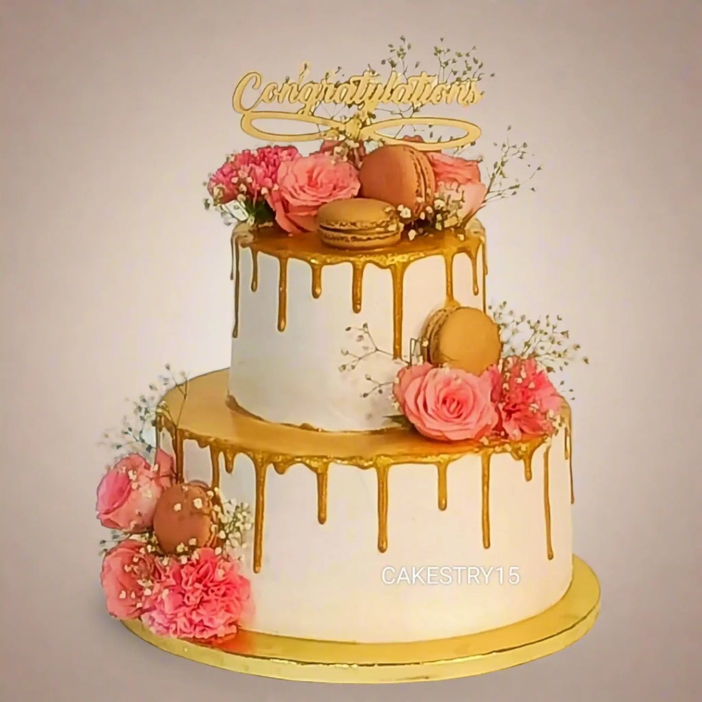 Just Engaged Macaron 3kg 2tier Pineapple Cake by cakestry15,noida,cake full image
