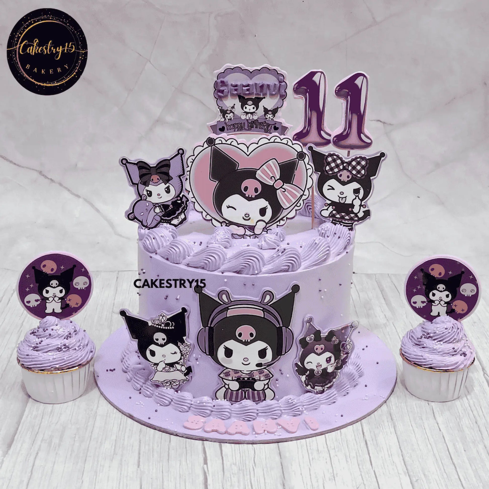 Kuromi Birthday Bliss,2kg blueberry flavour,kuromi theme,11th birthday cake for a girl by cakestry15 noida, cake full image