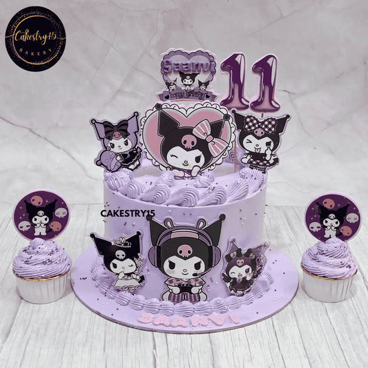 Kuromi Birthday Bliss,2kg blueberry flavour,kuromi theme,11th birthday cake for a girl by cakestry15 noida, cake full image