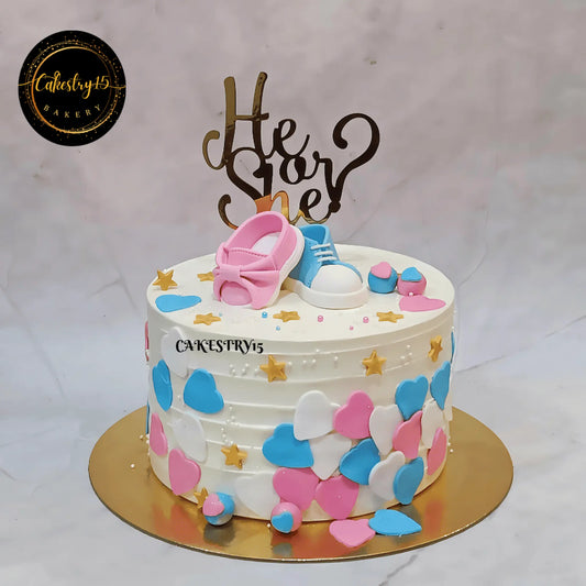 Little Blessing 1.5kg mango baby shower Cake by cakestry15,noida,cake full image1