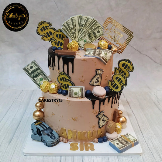 Luxury Boss Birthday Cake,5kg 2tier black forest birthday cake for boss by cakestry15 noida,corporate cakes,cake full image