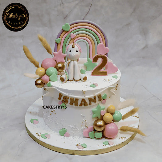 Magical Unicorn Fantasy Cake,2kg lack forest flavour,2nd birthday cake for a girl by cakestry15 noida,cake full image,unicorn designs