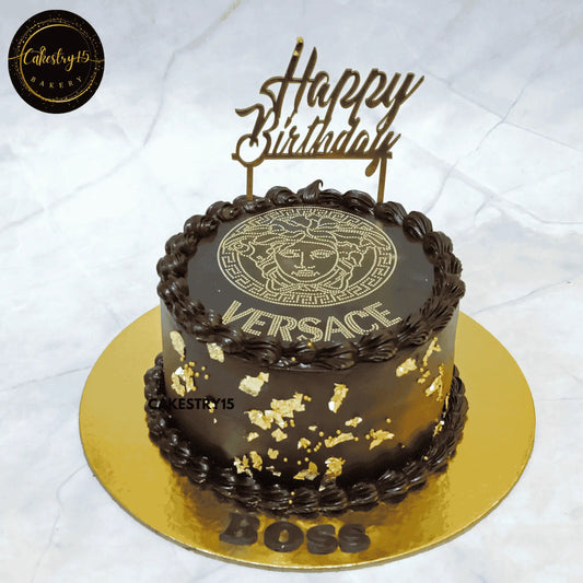 Majestic Versace Cake,one kg chocolate cake for boss birthday by cakestry15 noida,corporate cakes,cake full image