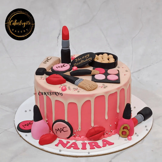 Make Up Magic 1kg Chocolate 6th birthday Cake,cake for girls,full image