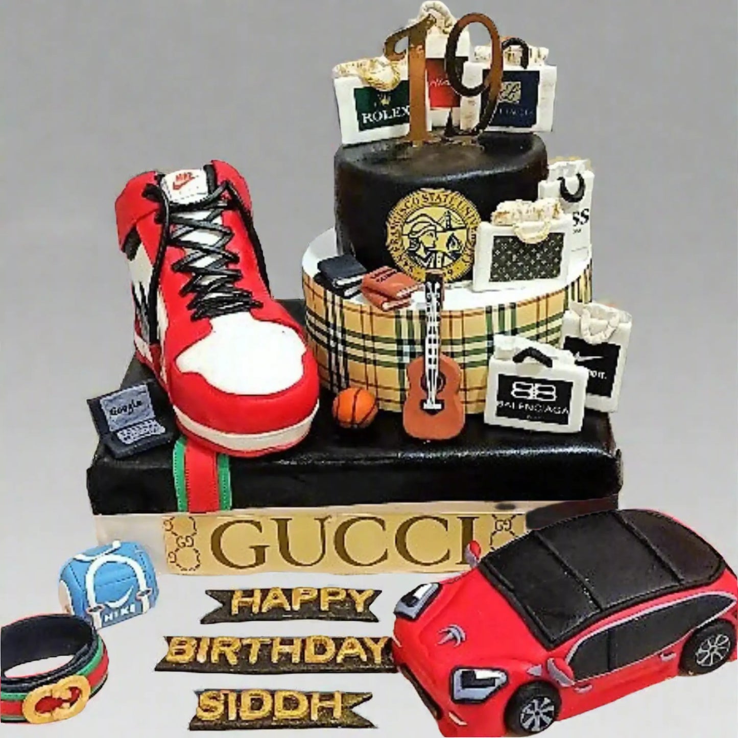 Men Shopaholic Theme Fondant 6kg chocolate Cake by cakestry15 noida,cake full image