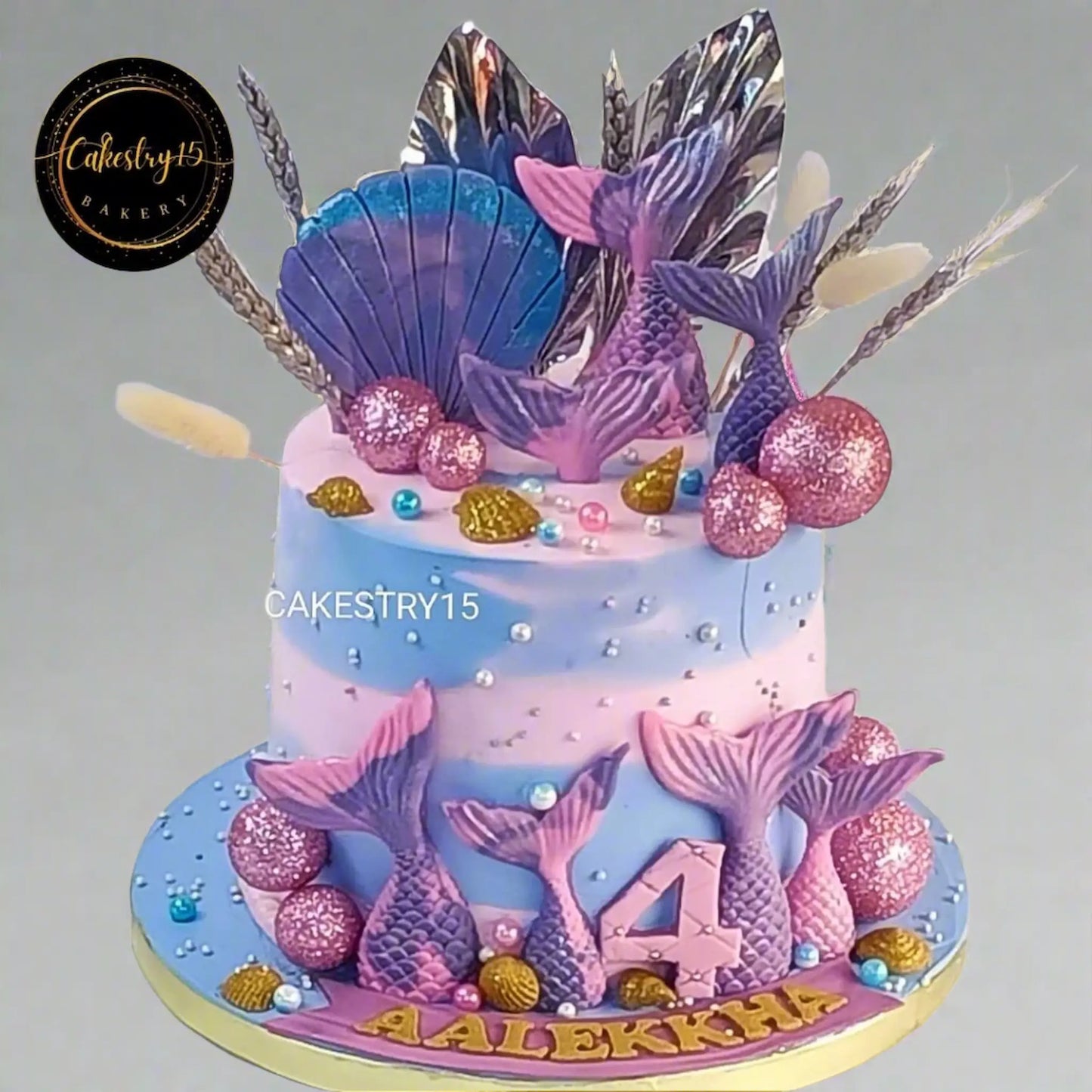 Mermaid Theme 2kg choco butterscotch birthday Cake by cakestry15,noida,cake full image