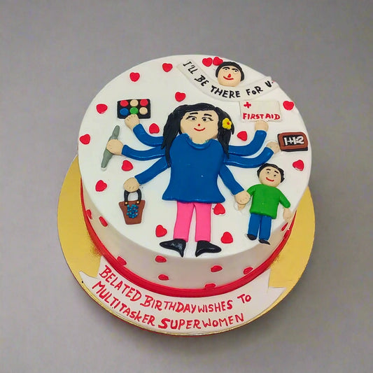 Multi Tasker Theme 1kg strawberry birthday Cake by cakestry15,noida,cake full image