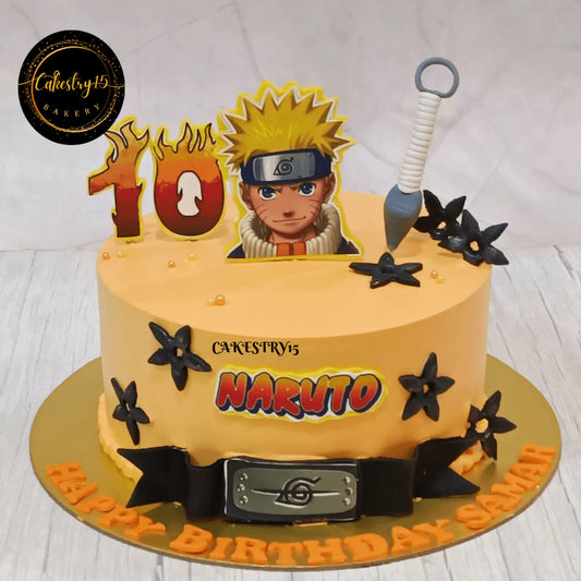 Naruto's Chocolate Adventure 2kg 10th birthday Cake by cakestry15 noida,cake for boys,cake full image