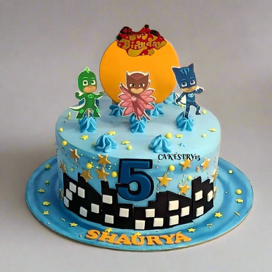 PJ Mask Theme 2kg chocolate birthday Cake,cakestry15,noida,cake full image