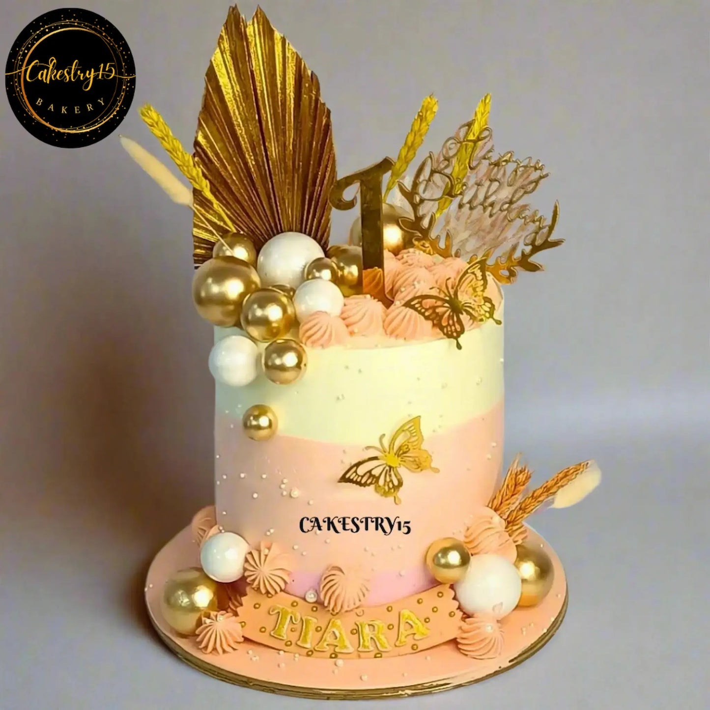 Palm Leaf Butterfly 2kg chocolate 1st birthday Cake,cakestry15,noida,cake full image