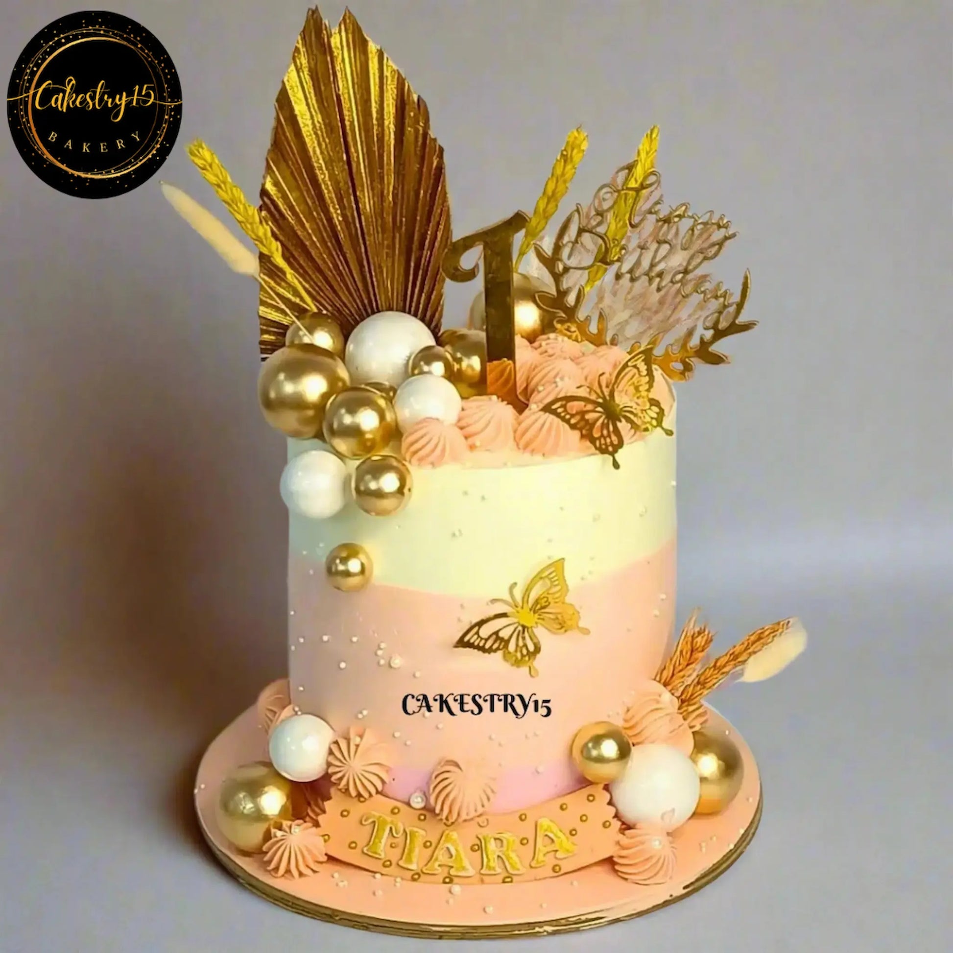 Palm Leaf Butterfly 2kg chocolate 1st birthday  Cake,cakestry15,noida,cake full image