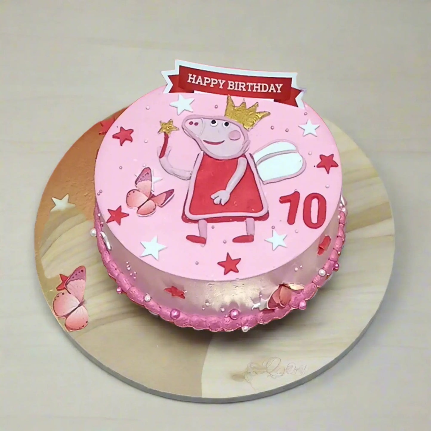 Peppa Pig Theme 1kg blueberry birthday Cake by cakestry15,noida,cake full image