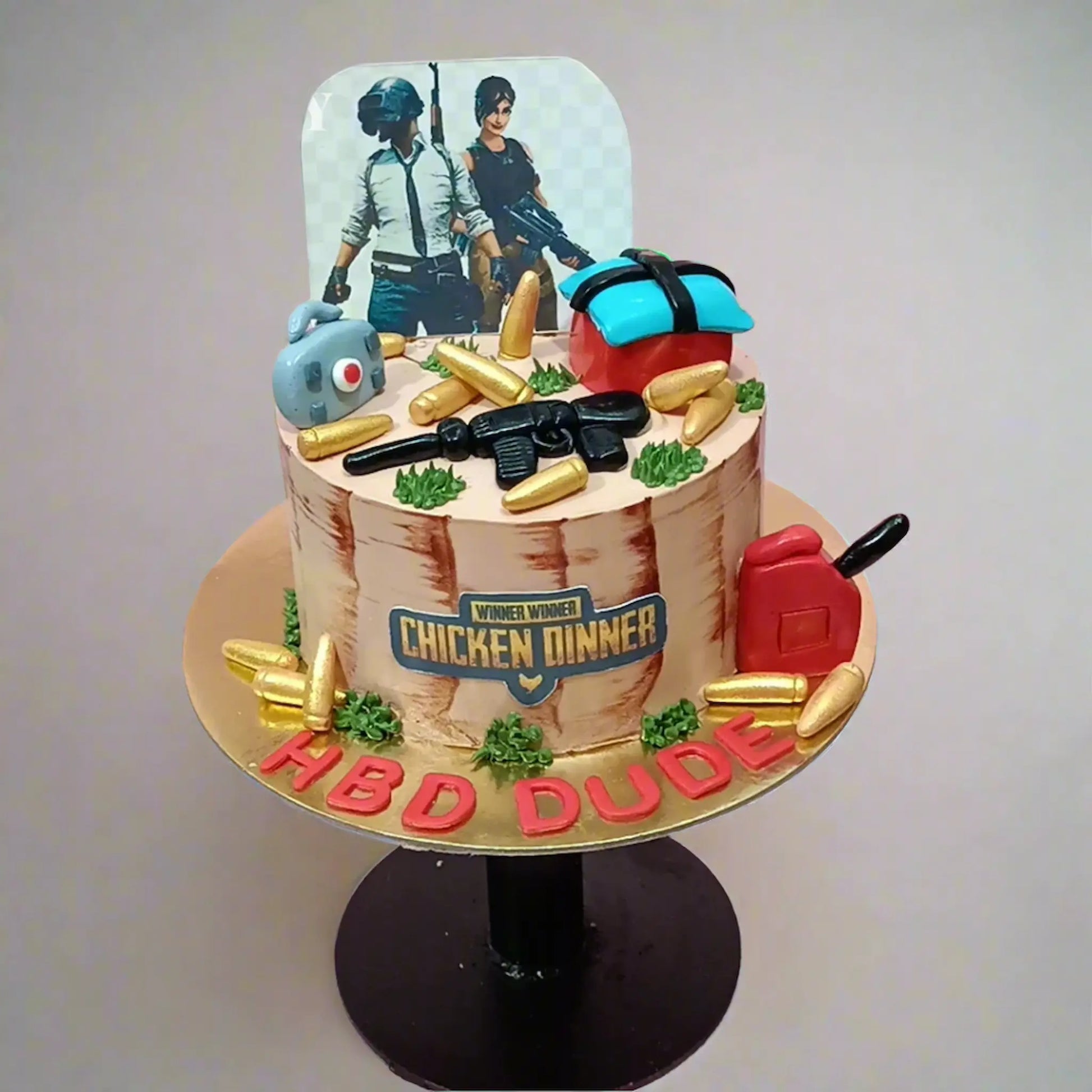 Pubg Theme 2kg  chcolate birthday Cake by cakestry15 noida,cake full image