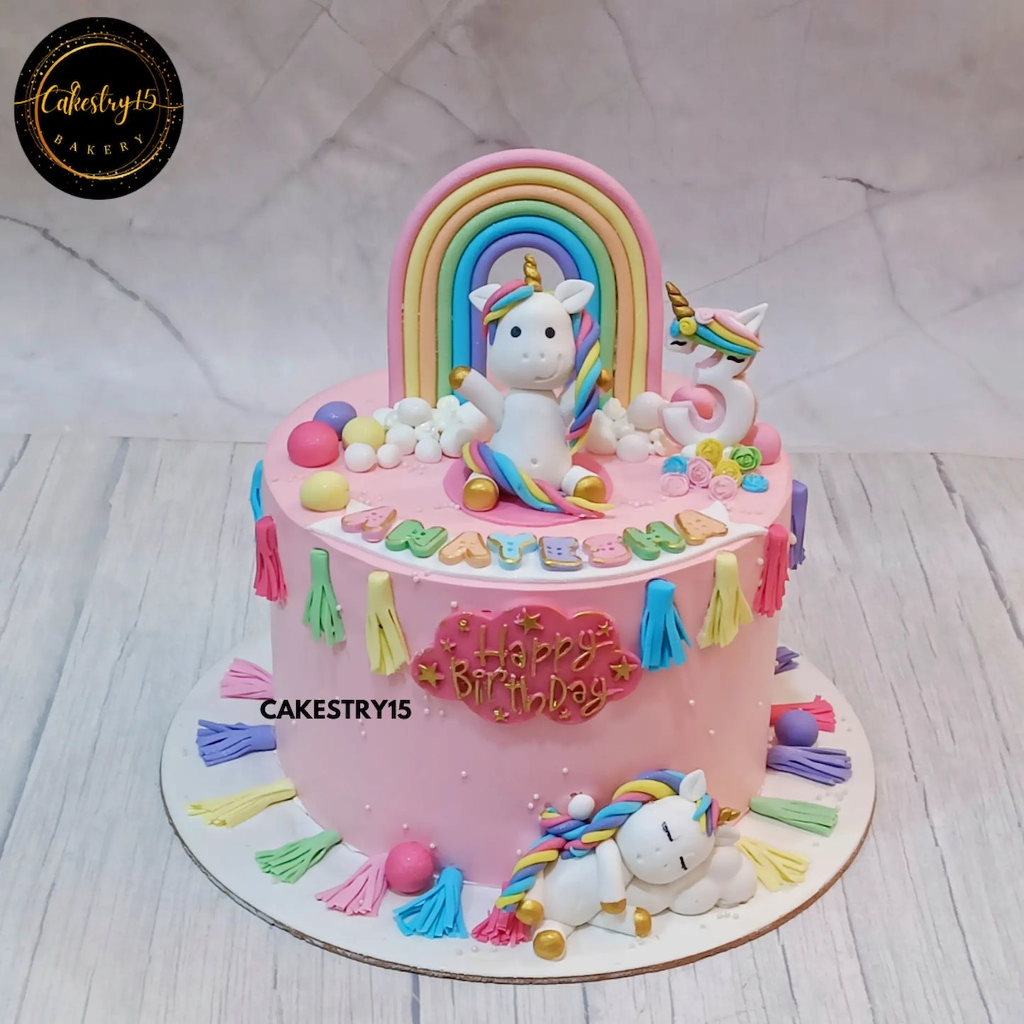 Rainbow Dreams Birthday Cake,2kg butterscotch unicorn theme 3rd birthday cake by cakestry15 noida,cake full image,cake for girls