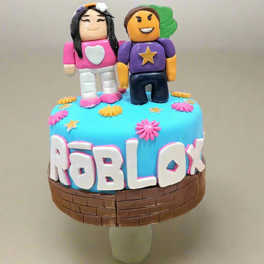 Roblox Theme Fondant 1.5kg vanilla birthday Cake by cakestry15,noida,cake full image